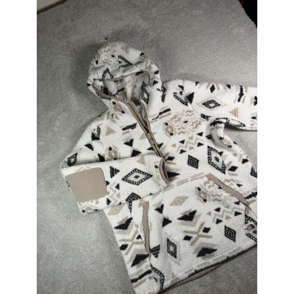 THE NORTH FACE Campshire 2.0 White California Geo Fleece Hoodie Womens Large